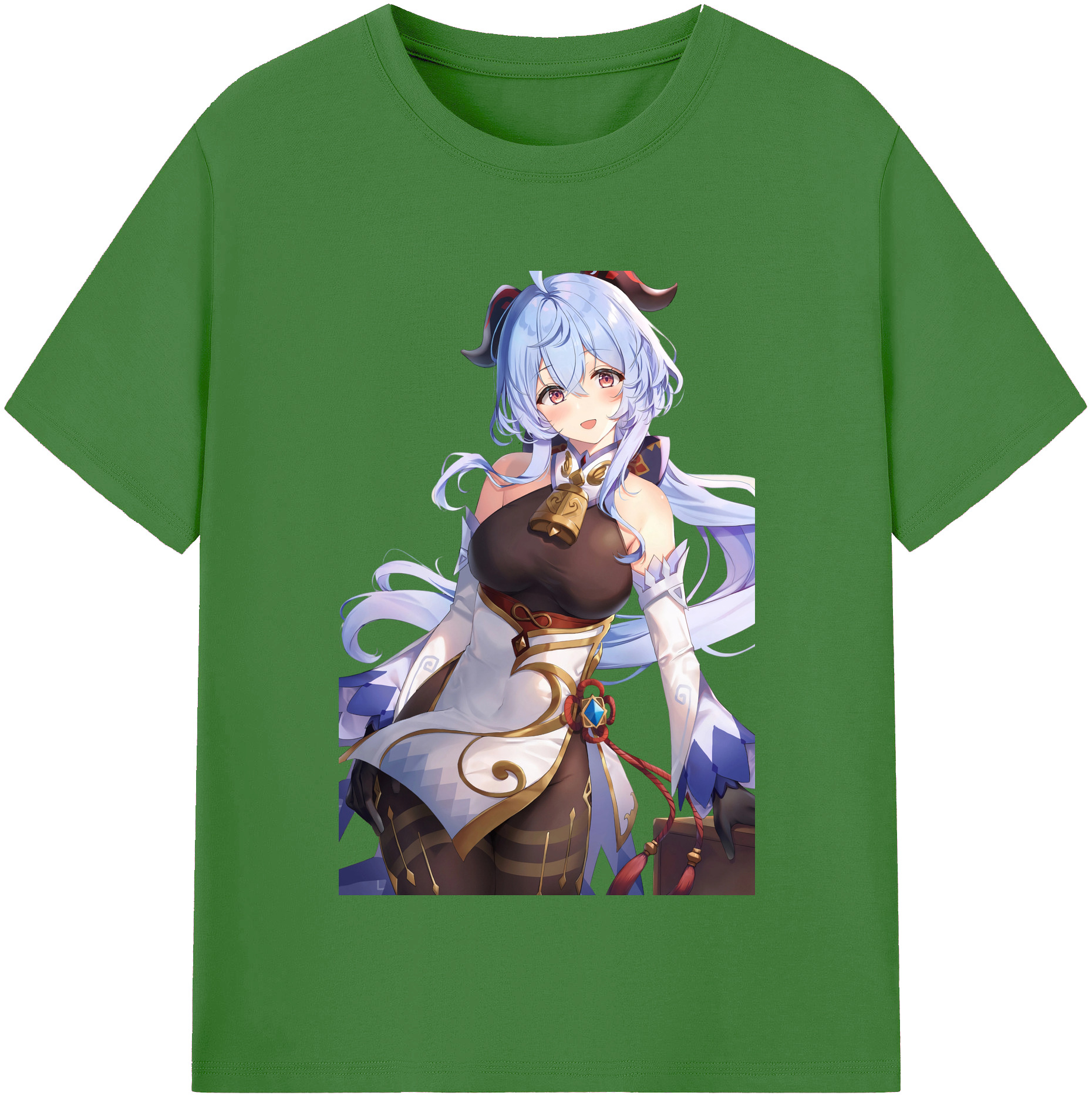 げんし神 甘雨 かんう genshin Ganyu レディースカジュアルプリントTシャツ（綿100％）